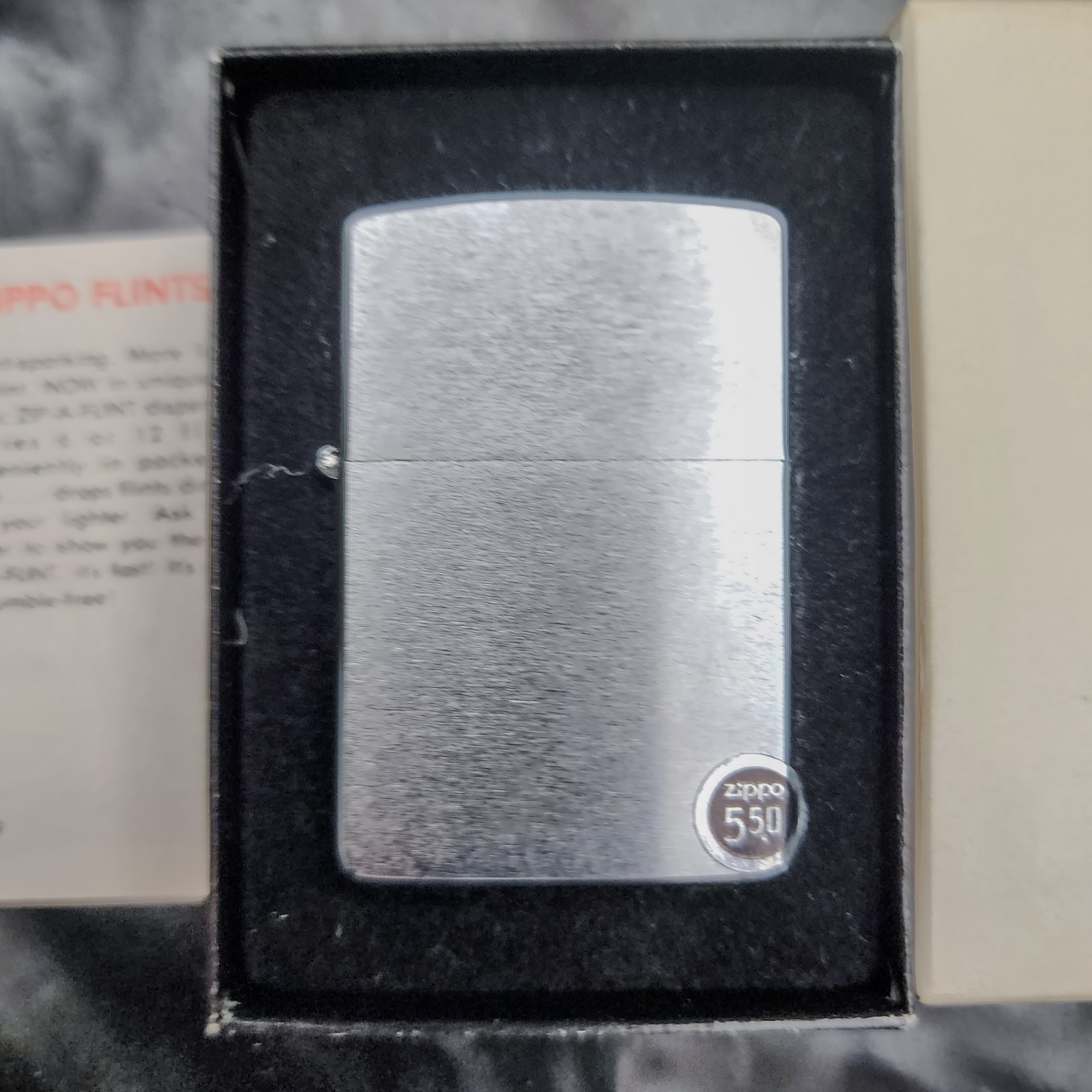 ZIPPO 1980 Vintage Lighter MINT UNFIRED w/Box Papers Brush Finish