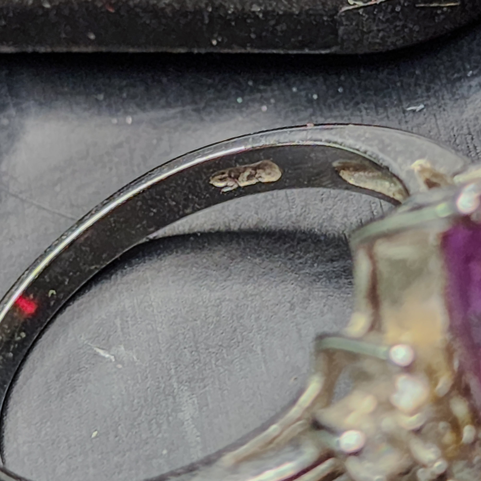 Sterling Silver 925 Marquis Cut Amethyst CZ Ring Purple Gemstone Size 7 💎 - Picture 5 of 5